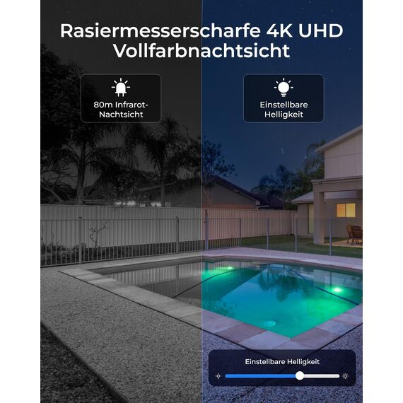 Reolink Smart 4K/8MP UHD PTZ Dome Überwachungskamera Aussen mit revolutionären 16X optischem 3D-Zoom, Farbnachtsicht, Personen-/Fahrzeug-/Tiererkennung, Zwei-Wege-Audio, 24/7 Aufzeichnung, RLC-823S2