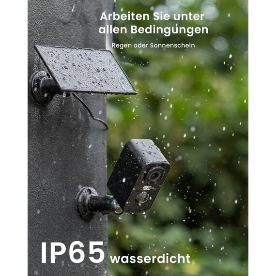 ieGeek 2K Überwachungskamera Aussen Akku Solar, 5200mAh Akku Kamera Überwachung Aussen WLAN, PIR-Bewegungserkennung, Bunte Nachtsicht, 2-Wege-Audio, Spotlights, IP65 wasserdicht