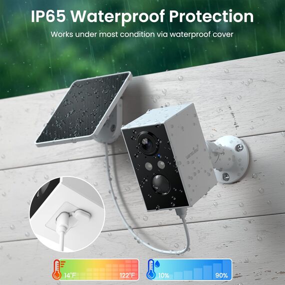 wansview Überwachungskamera Aussen Solar Akku - 2K Kamera Überwachung Aussenkamera WLAN Kabellos Akku mit Solarpanel, WiFi Camera Outdoor, Farbnachtsicht, PIR Bewegungserkennung, 2-Wege-Audio,2er Set