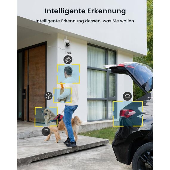 ieGeek 2K Überwachungskamera Aussen WLAN, PTZ Outdoor IP Kamera überwachung außen, WiFi Dome Camera mit Farbiger Nachsicht, Bewegungserkennung,Mensch Bewegungsmelder, Zwei-Wege-Audio
