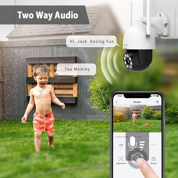 DEKCO 2K Überwachungskamera Aussen WLAN 2 Packungen, 350°/90° Schwenkbar WLAN Kamera Outdoor, 3MP WiFi Kamera mit Automatische Verfolgung, 30m Nachtsicht in Farbe, 2-Wege Audio, IP66…
