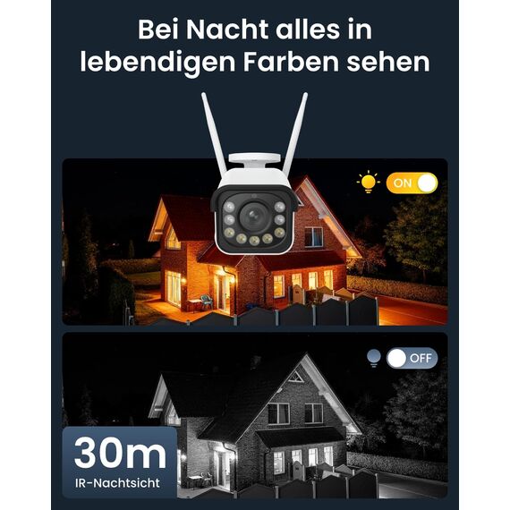 Reolink 4K 8MP Wi-Fi 6 Überwachungskamera Aussen mit 5X Optischem Zoom, Reibungsloser Fernzugriff mit H.265-Aufzeichnung, Farbnachtsicht, Intelligente Erkennung, 2-Wege-Audio, IP67, RLC-811WA