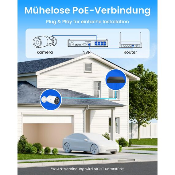 Reolink 4K+ Ultra HD 12MP PoE Überwachungskamera Aussen mit Strahler, Menschen-/Fahrzeugerkennung, Farbnachtsicht, Zwei-Wege-Audio, Bewegungswarnungen, RLC-1212A