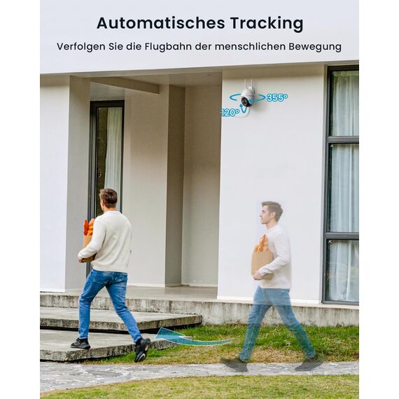 ieGeek 2K Überwachungskamera Aussen WLAN, PTZ Outdoor IP Kamera überwachung außen, WiFi Dome Camera mit Farbiger Nachsicht, Bewegungserkennung,Mensch Bewegungsmelder, Zwei-Wege-Audio