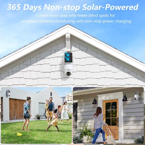GALAYOU Überwachungskamera Aussen Akku Solar - 2K PTZ WLAN Kamera Überwachung Außen mit Solarpanel, PIR Bewegungsmelder, Kabellos, 2,4GHz WiFi, IP65, Farbnachtsicht, Zwei-Wege-Audio, R1