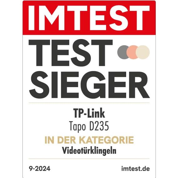 Tapo D235 Video-Türklingel Akku/Festverdrahtet (Video Doorbell) | Türklingel mit Kamera, 2K 5MP, Farbe Nachtsicht, 180° ultrabreiten Sichtfeld, 10000 mAh Nicht entfernbarer Akku, Mit Chime, Alexa