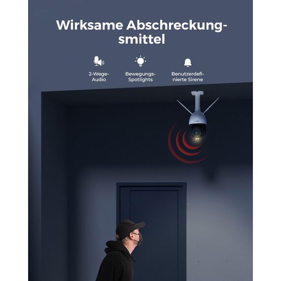 Reolink 4K 8MP Wi-Fi 6 Überwachungskamera Aussen, 2,4/5GHz WLAN Kamera Outdoor mit 5X Optischem Zoom, Auto-Tracking, 360° Ansicht, 60m Vollfarb-Nachtsicht, 2-Wege-Audio und AI-Erkennung, RLC-823S1W