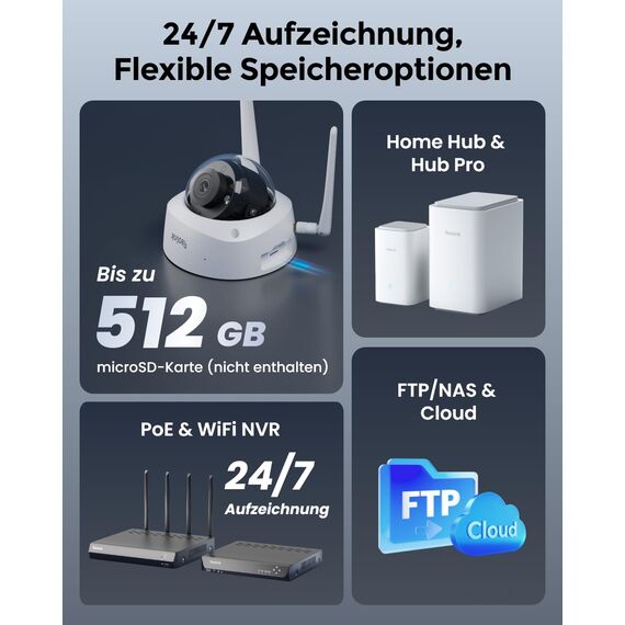 Reolink 4K Wi-Fi 6 Überwachungskamera Aussen, IK10 Vandalismusgeschützt, Farbnachtsicht, Personen-/Fahrzeug-/Tiererkennung, Zwei-Wege-Audio, Ohne PT, RLC-840WA