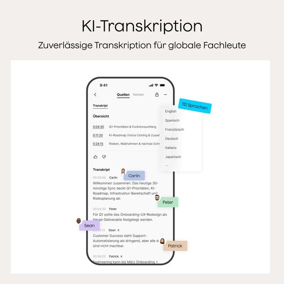 Plaud Note KI Digitales Diktiergerät mit Hülle - 64 GB Aufnahmegerät mit KI-Technologie zum Transkribieren und Zusammenfassen, One-Touch-Aufnahme (Silver Note mit schwarzer Hülle)