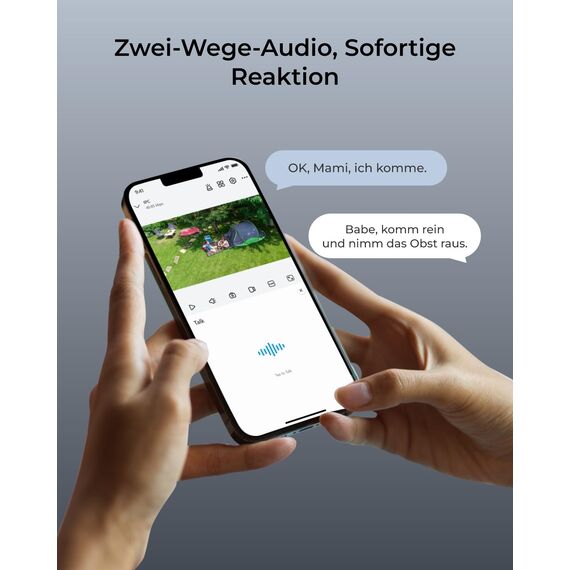 Reolink 4K Wi-Fi 6 Überwachungskamera Aussen, IK10 Vandalismusgeschützt, Farbnachtsicht, Personen-/Fahrzeug-/Tiererkennung, Zwei-Wege-Audio, Ohne PT, RLC-840WA