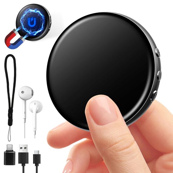 64GB Magnet Voice Recorder mit Spracherkennung und Rauschunterdrückung für Meetings, Interviews, Vorträge und Kurse