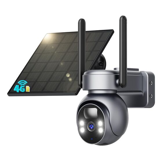 SEHMUA 4G LTE Überwachungskamera Aussen Solar mit SIM Karte - 2K HD PTZ Kabellos Kamera Ohne WLAN Outdoor Akku, 355°/105° Schwenkbar, Farb Nachtsicht, 2-Wege-Audio, PIR Erkennung, IP66