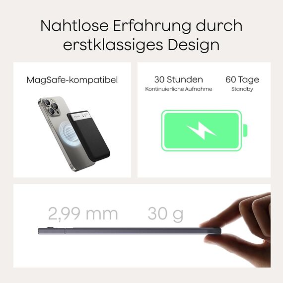 Plaud Note KI Digitales Diktiergerät mit Hülle - 64 GB Aufnahmegerät mit KI-Technologie zum Transkribieren und Zusammenfassen, One-Touch-Aufnahme (Schwarze Note mit schwarzer Hülle)