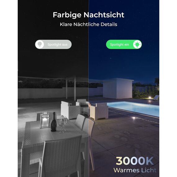 Reolink 4K Wi-Fi 6 Überwachungskamera Aussen, IK10 Vandalismusgeschützt, Farbnachtsicht, Personen-/Fahrzeug-/Tiererkennung, Zwei-Wege-Audio, Ohne PT, RLC-840WA