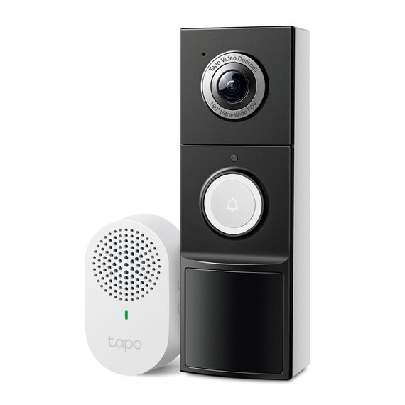 Tapo D235 Video-Türklingel Akku/Festverdrahtet (Video Doorbell) | Türklingel mit Kamera, 2K 5MP, Farbe Nachtsicht, 180° ultrabreiten Sichtfeld, 10000 mAh Nicht entfernbarer Akku, Mit Chime, Alexa