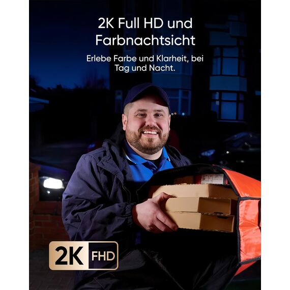 eufy Security video türklingel E340, Dual türklingel mit kamera mit Paketerkennung, 2K Full HD Farb-Nachtsicht, Kabel- oder Akkubetrieben, kompatibel mit HomeBase S380, Gebührenfreie Nutzung