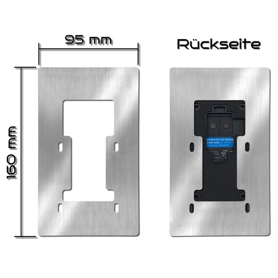 Baron Design | Edelstahl Blende | Zubehör für Ring Videotürklingel/Video Doorbell | Akku 2. Gen 3 Plus 4 Pro Battery | Halterung, Schild, Befestigung, Platte für Klingel