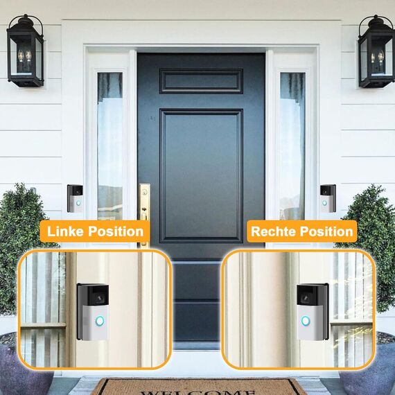 Video Türklingel Verstellbare Halterung (Winkel 30-55 Grad) Kompatibel mit Video Doorbell Wired/1/2/2. Gen/3/3 Plus/4 & Akku-Videotürklingel (2024)/Plus/Pro, Winkelhalter Einstellbare Doorbell Zubehör