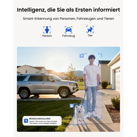 Reolink 5MP Video-Türklingel PoE mit Chime, UHD Türklingel Kabelgebundene mit Kamera, 180° Ultraweitwinkel, Zwei-Wege-Audio, Personenerkennung, Wasserdicht, Alarme, Kompatibel NVR, Video Doorbell PoE