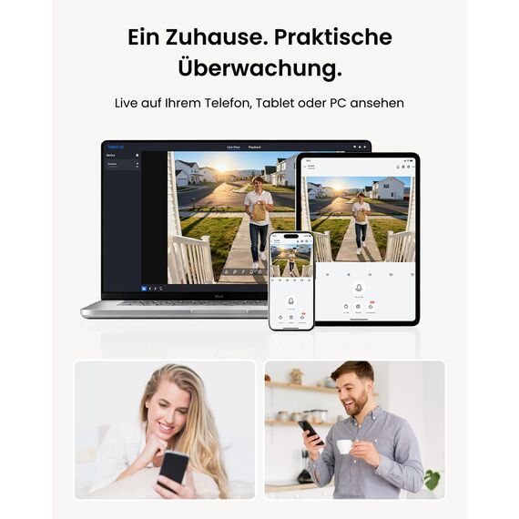 Reolink 5MP Video-Türklingel PoE mit Chime, UHD Türklingel Kabelgebundene mit Kamera, 180° Ultraweitwinkel, Zwei-Wege-Audio, Personenerkennung, Wasserdicht, Alarme, Kompatibel NVR, Video Doorbell PoE