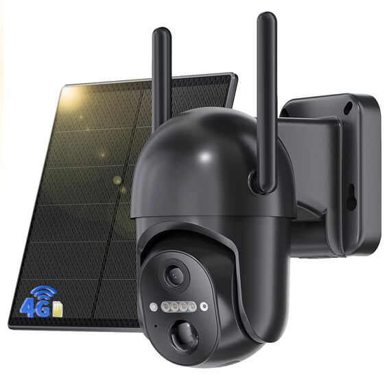 NUASI 4G LTE Überwachungskamera Aussen Akku mit SIM Karte, 2K Kabellos Solar PTZ IP Kamera Outdoor Ohne WLAN, Farb-Nachtsicht, 355°/100° Schwenkbar, PIR Erkennung, 2-Wege-Audio, IP66 Wasserdicht