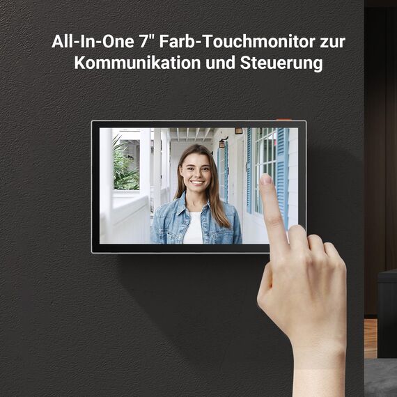 EZVIZ Video-Türsprechanlage, WiFi Türklingel mit 7" Farb-Touchscreen, 1080p Nachtsicht und Zwei-Wege-Audio, Gegensprechanlage mit Fernentriegelung, Dualband-WLAN, schlankes Design, CP5
