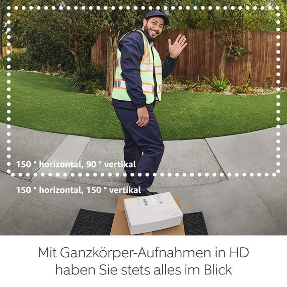 Ring Videotürklingel Pro Kabel (bisher: Video Doorbell Pro 2) + Netzteil von Amazon | Klingel mit Kamera, 1536p HD, Kopf-bis-Fuß-Aufnahme, 3D-Bewegungserfassung, Vogelperspektive
