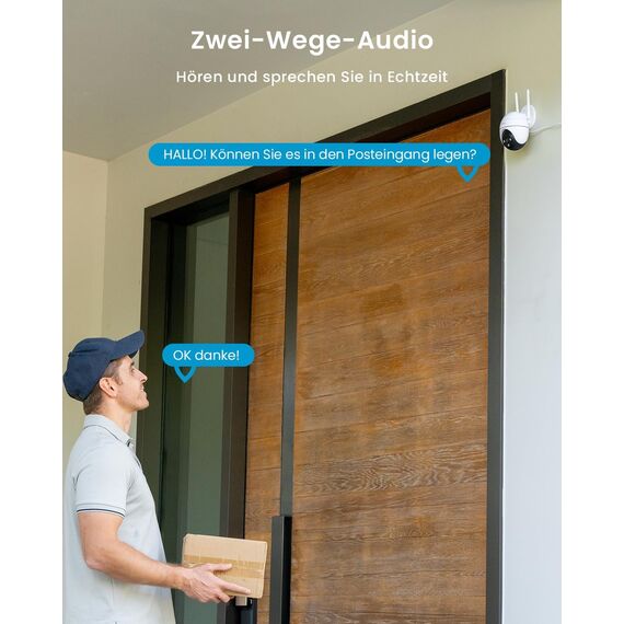 ieGeek 2K Überwachungskamera Aussen WLAN, PTZ Outdoor IP Kamera überwachung außen, WiFi Dome Camera mit Farbiger Nachsicht, Bewegungserkennung,Mensch Bewegungsmelder, Zwei-Wege-Audio (2PCS)