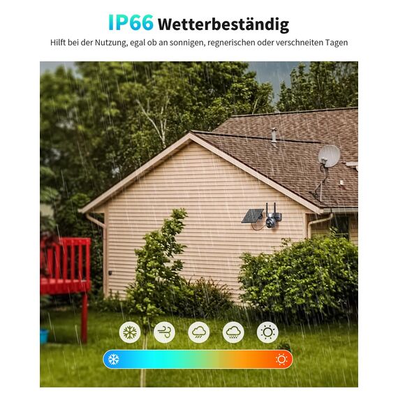 SEHMUA 4G LTE Überwachungskamera Aussen Solar mit SIM Karte - 2K HD PTZ Kabellos Kamera Ohne WLAN Outdoor Akku, 355°/105° Schwenkbar, Farb Nachtsicht, 2-Wege-Audio, PIR Erkennung, IP66
