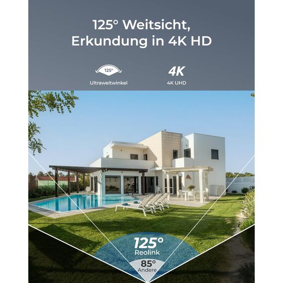 Reolink 4K Wi-Fi 6 Überwachungskamera Set mit IK10 Vandalismusschutz, Farbnachtsicht, 12CH NVR mit 2TB HDD, Personen-/Fahrzeug-/Tiererkennung, 2-Wege-Audio, IP67 wetterfeste WLAN-Kameras, RLK12-800WV4