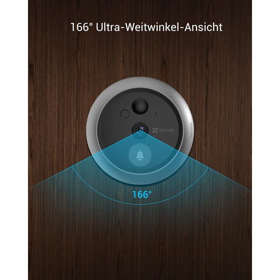 EZVIZ WLAN Türklingel mit 166° Weitwinkel und PIR-Sensor, 2MP Türspion Kamera mit 4,3 Zoll Farbbildschirm, 4600mAh Akku, AI Personenerkennung, Zwei-Wege-Videoanruf und Live-Ansicht verfügbar, CP4