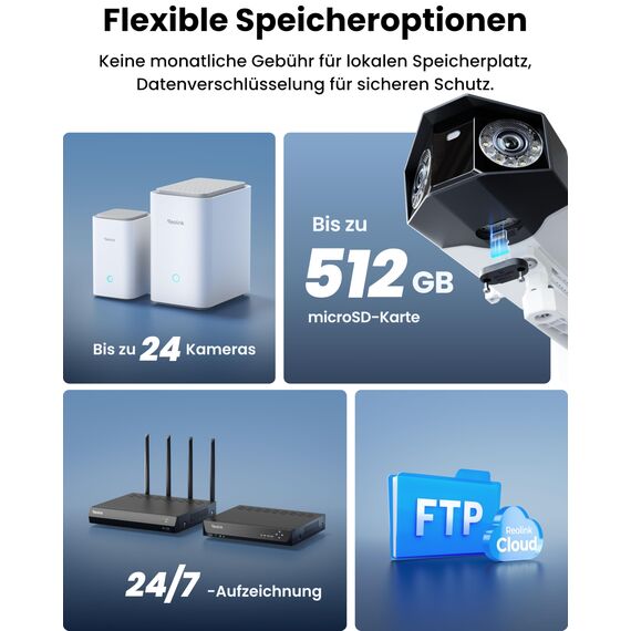 Reolink Duo 3 WiFi, 16MP Wi-Fi 6 Überwachungskamera Aussen WLAN mit 180° Panoramablick, Bewegungsspur, Dual-Lens WLAN Kamera Outdoor, 30m Farbnachtsicht, 24/7 Aufzeichnung, KI-Erkennung, IP67