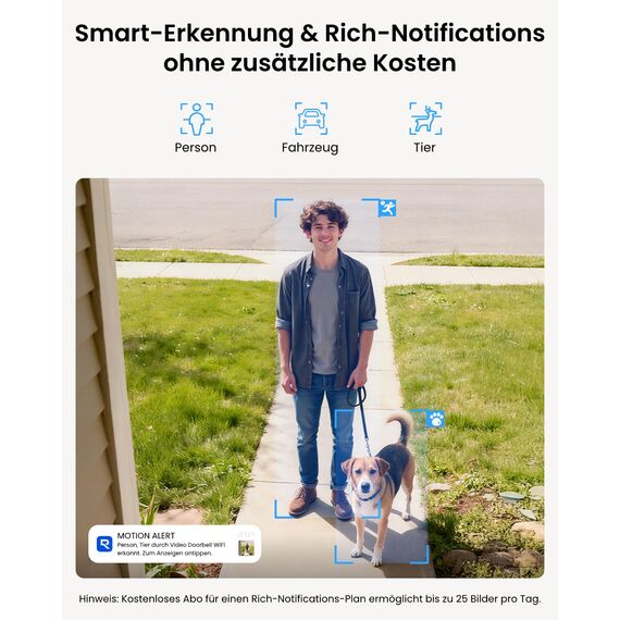 Reolink Video-Türklingel mit Chime, 5MP Ultra HD Kabelgebundene Türklingel mit Kamera, 2,4/5GHz WLAN, Personenerkennungsalarme, 180° Ultraweitwinkel, 2-Wege-Audio, Fernzugriff, Video Doorbell WiFi