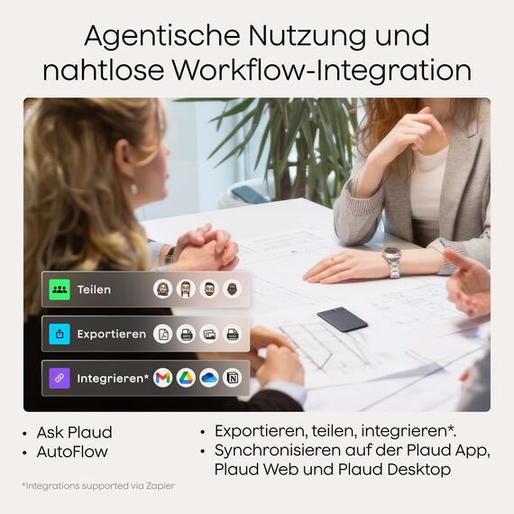 Plaud Note KI Digitales Diktiergerät mit Hülle - 64 GB Aufnahmegerät mit KI-Technologie zum Transkribieren und Zusammenfassen, One-Touch-Aufnahme (Dunkelblauer Hülle und Schwarze Note)