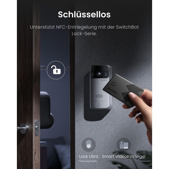 SwitchBot WLAN Türklingel mit Kamera, 2K Video Türklingel mit 4,3 Zoll Farbbildschirm, Smart Türklingel Kamera mit 165° Weitwinkel, 5000 mAh, Zwei-Wege-Audio, Kompatibel mit Alexa
