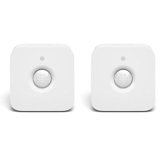 Philips Hue Bewegungsmelder Indoor, Tageslichtsensor für smarte Beleuchtung, automatische Lichtsteuerung bei Bewegung für EIN sicheres Zuhause, weiß (Packung mit 2)