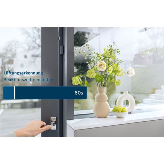 Bosch Smart Home Tür-/Fensterkontakt II, Smarter Sensor zum energieeffizienten Heizen, kompatibel mit Amazon Alexa und Google Assistant, anthrazit