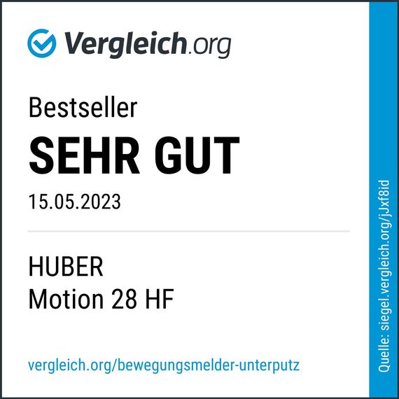HUBER Motion 28 HF Hochfrequenz Bewegungsmelder UP 180° - LED geeignet, Radar Sensor inkl. Rahmen, 3-Draht-Technik mit Relais