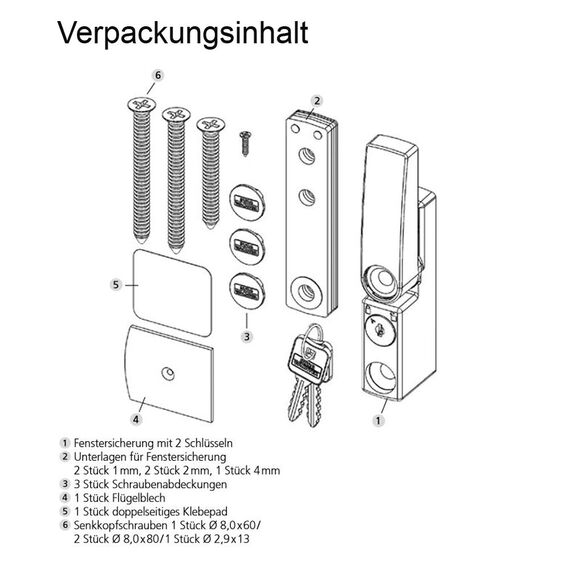 Burg Wächter Fenstersicherung, Braun, 142 x 24 x 35 mm (Packung mit 5)