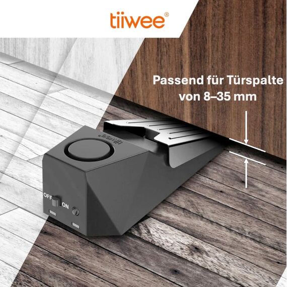 tiiwee Alarm Türstopper Türalarm Einbruchschutz 110dB - 2er Set mit Batterien
