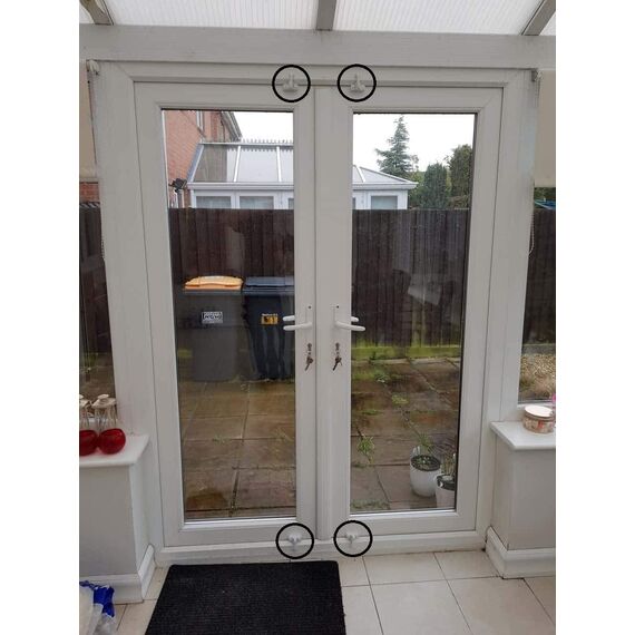 Sandiyago 4 Stück Fenstersicherung - Fensterriegel - Schwenkriegel mit Befestigungsschrauben, Einbruchschutz Stabile Zusatzverriegelung für UPVC PVC Fenster Fenster und Tür - Weiß