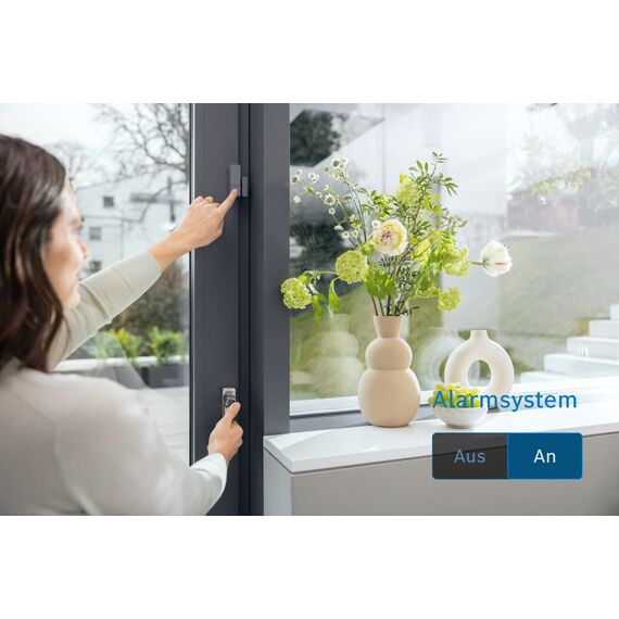 Bosch Smart Home Tür-/Fensterkontakt II Plus, Einbruchschutz mit smartem Sensor zur Erschütterungserkennung, kompatibel mit Amazon Alexa und Google Assistant, anthrazit