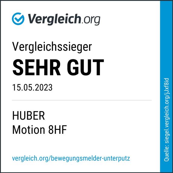 HUBER Motion 8 HF Hochfrequenz Bewegungsmelder UP 180° - LED geeignet, Radar Sensor inkl. Rahmen, 3-Draht-Technik mit Relais