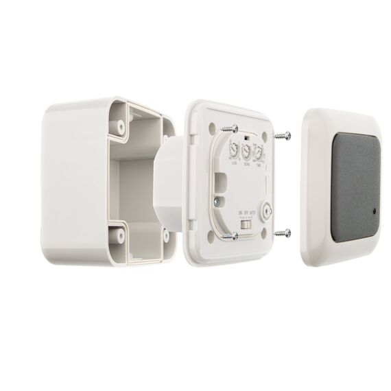 HUBER Motion 25 HF Hochfrequenz Bewegungsmelder AP 180° IP44 - LED geeignet, Radar Sensor inkl. Gehäuse, 3-Draht-Technik mit Relais
