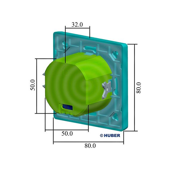 HUBER Motion 8HFR Hochfrequenz Bewegungsmelder UP 180° - LED geeignet, auch für Mehrfach-Rahmen [Nur Rahmenausschnitt 55x55mm], 3-Draht-Technik mit Relais