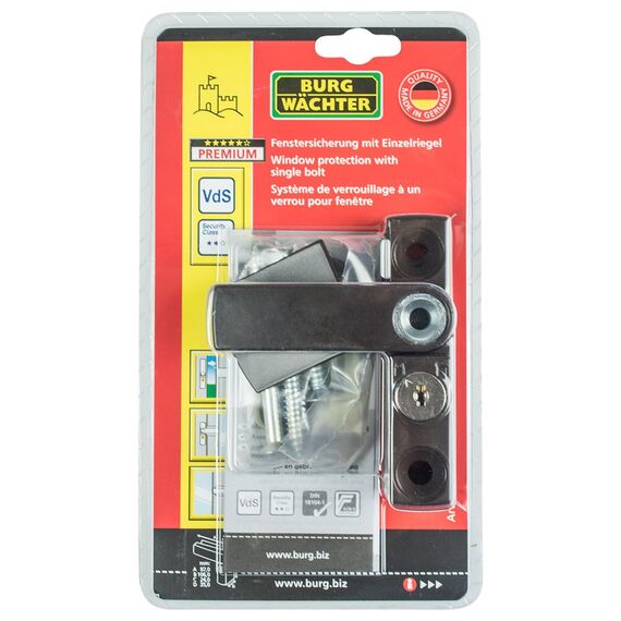 Burg Wächter Fenstersicherung, Braun, 142 x 24 x 35 mm (Packung mit 5)