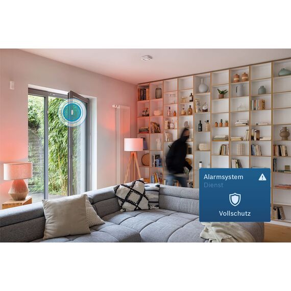 Bosch Smart Home Tür-/Fensterkontakt II Plus, Einbruchschutz mit smartem Sensor zur Erschütterungserkennung, kompatibel mit Amazon Alexa und Google Assistant, weiß