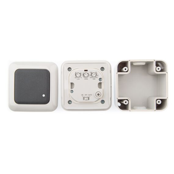 HUBER Motion 25 HF Hochfrequenz Bewegungsmelder AP 180° IP44 - LED geeignet, Radar Sensor inkl. Gehäuse, 3-Draht-Technik mit Relais