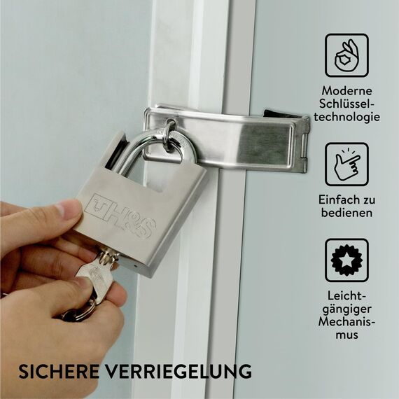 H&S 2er Pack Vorhängeschloss mit Schlüssel - 60mm Schloss Set mit 5 Schlüsseln - 2er Set Robustes Lock für den Innen- und Außenbereich - Klein & Wetterfest für Zelt Spind Keller