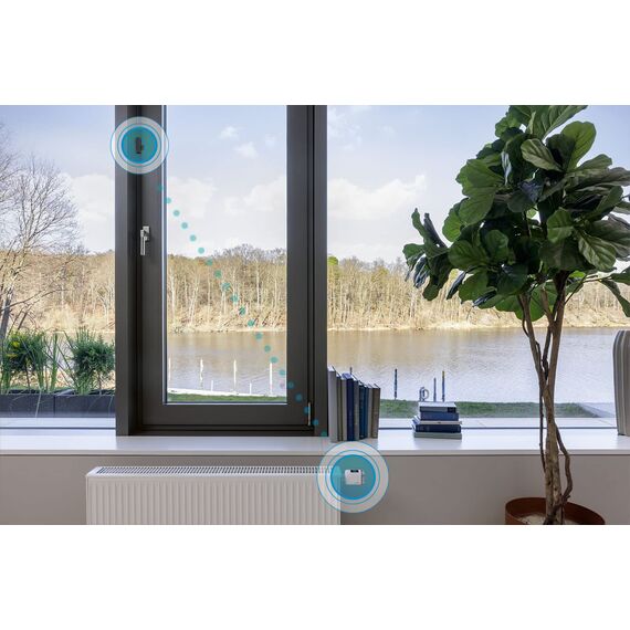 Bosch Smart Home Tür-/Fensterkontakt II, Smarter Sensor zum energieeffizienten Heizen, kompatibel mit Amazon Alexa und Google Assistant, anthrazit